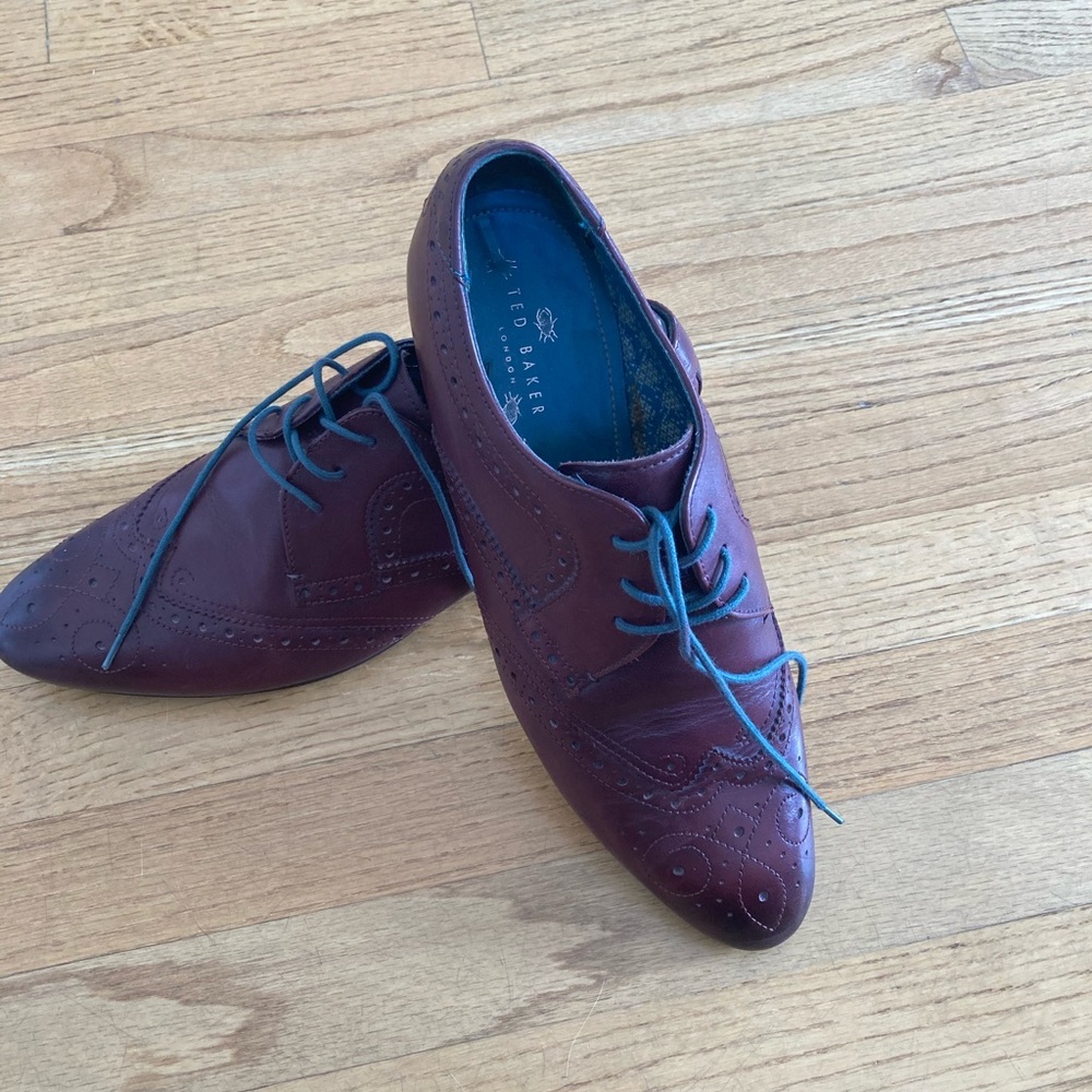 Classic Ted Baker Wingtip Leather Dress Shoes